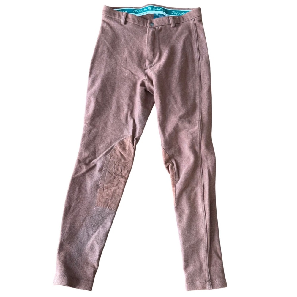 Private Edition Silver Women Equestrian Riding Breeches Brown Size 30 L 28 Waist